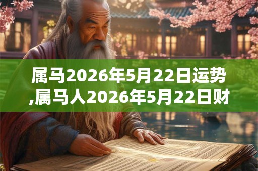 属马2026年5月22日运势,属马人2026年5月22日财运,生肖马2026年5月22日运势