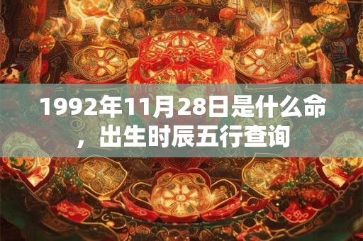 1992年11月28日是什么命，出生时辰五行查询