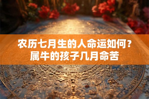 农历七月生的人命运如何？属牛的孩子几月命苦