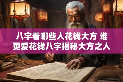 八字看哪些人花钱大方 谁更爱花钱八字揭秘大方之人