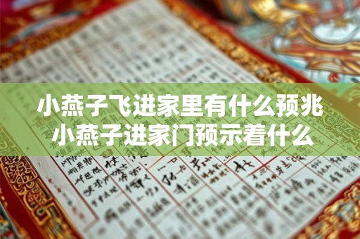 小燕子飞进家里有什么预兆 小燕子进家门预示着什么