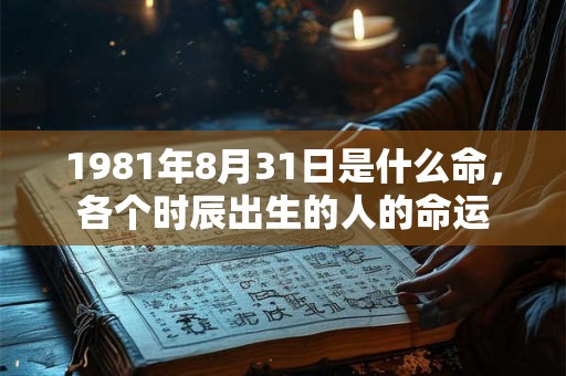 1981年8月31日是什么命，各个时辰出生的人的命运