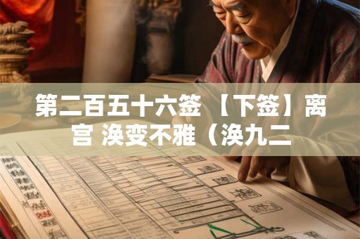 第二百五十六签 【下签】离宫 涣变不雅(涣九二 第二百五十六签 【下签】离宫 涣变不雅(涣九二
