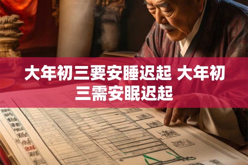 大年初三要安睡迟起 大年初三需安眠迟起