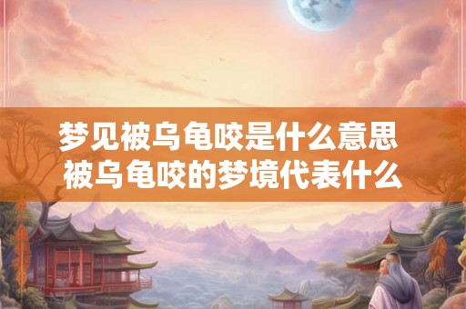 梦见被乌龟咬是什么意思 被乌龟咬的梦境代表什么 梦见被乌龟咬是什么意思 被乌龟咬的梦境代表什么