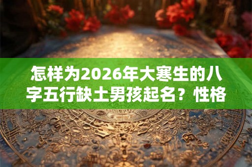 怎样为2026年大寒生的八字五行缺土男孩起名？性格好不好？