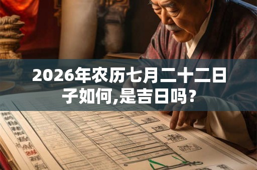 2026年农历七月二十二日子如何,是吉日吗？
