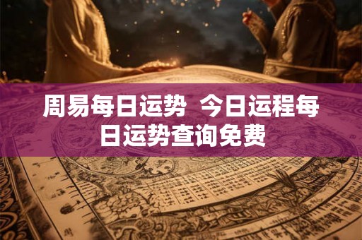 周易每日运势  今日运程每日运势查询免费