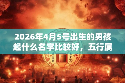 2026年4月5号出生的男孩起什么名字比较好，五行属什么