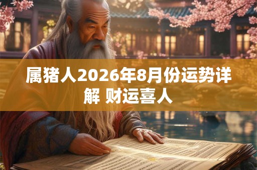 属猪人2026年8月份运势详解 财运喜人 属猪人2026年8月份运势详解 财运喜人