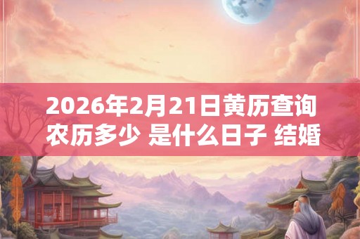 2026年2月21日黄历查询 农历多少 是什么日子 结婚吉时