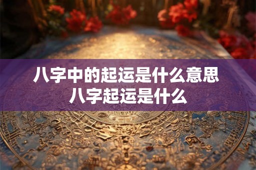八字中的起运是什么意思 八字起运是什么