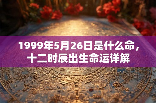 1999年5月26日是什么命，十二时辰出生命运详解