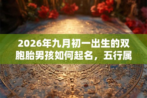 2026年九月初一出生的双胞胎男孩如何起名，五行属什么