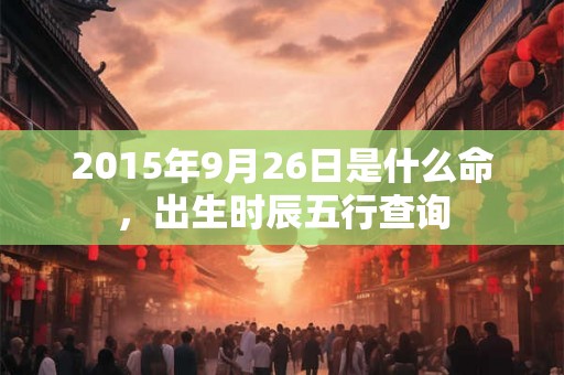 2015年9月26日是什么命,出生时辰五行查询 2015年9月26日是什么命,出生时辰五行查询
