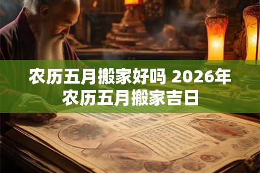农历五月搬家好吗 2026年农历五月搬家吉日