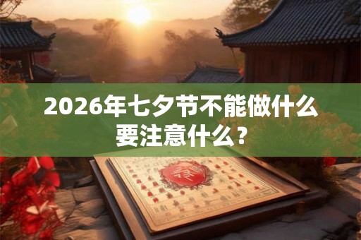 2026年七夕节不能做什么要注意什么？