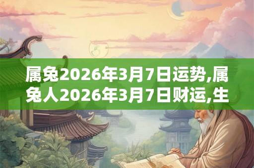 属兔2026年3月7日运势,属兔人2026年3月7日财运,生肖兔2026年3月7日运势