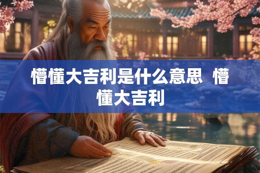 懵懂大吉利是什么意思  懵懂大吉利