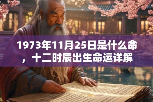 1973年11月25日是什么命，十二时辰出生命运详解