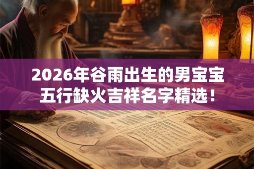 2026年谷雨出生的男宝宝五行缺火吉祥名字精选！