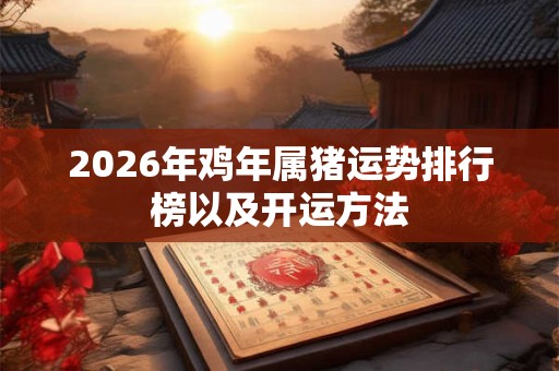 2026年鸡年属猪运势排行榜以及开运方法