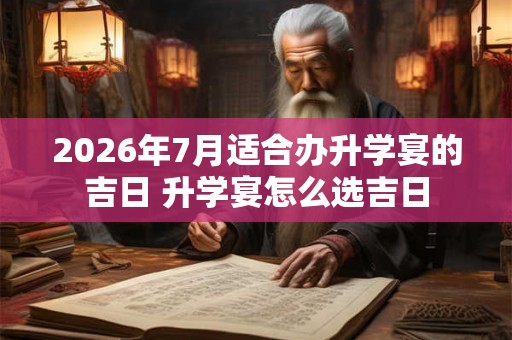 2026年7月适合办升学宴的吉日 升学宴怎么选吉日