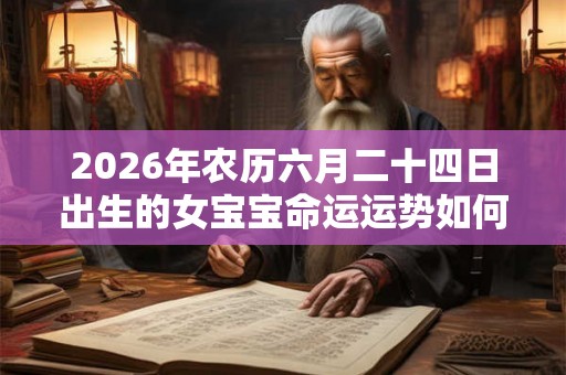 2026年农历六月二十四日出生的女宝宝命运运势如何？