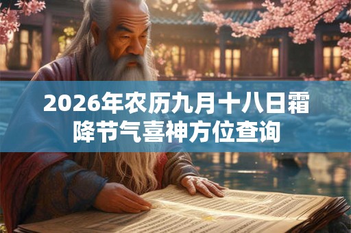 2026年农历九月十八日霜降节气喜神方位查询 2026年农历九月十八日霜降节气喜神方位查询