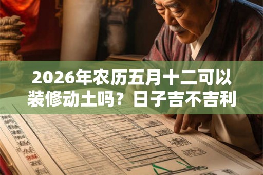 2026年农历五月十二可以装修动土吗？日子吉不吉利？