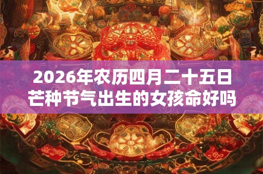 2026年农历四月二十五日芒种节气出生的女孩命好吗？