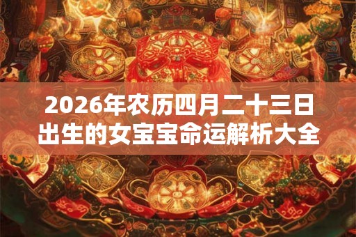 2026年农历四月二十三日出生的女宝宝命运解析大全
