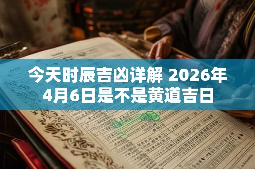 今天时辰吉凶详解 2026年4月6日是不是黄道吉日 今天时辰吉凶详解 2026年4月6日是不是黄道吉日