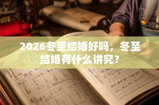 2026冬至结婚好吗，冬至结婚有什么讲究？