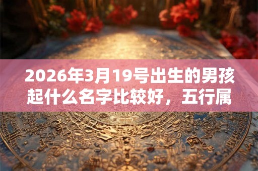 2026年3月19号出生的男孩起什么名字比较好，五行属什么