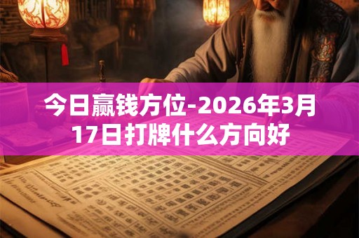 今日赢钱方位-2026年3月17日打牌什么方向好