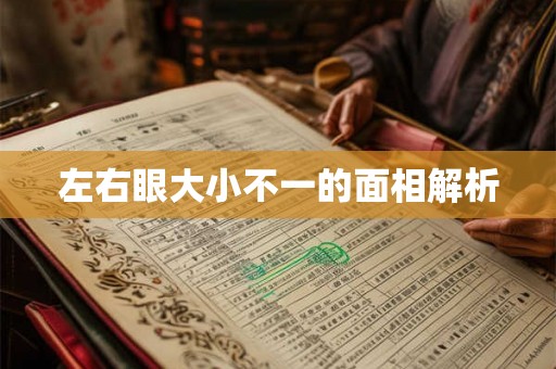 左右眼大小不一的面相解析
