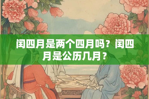 闰四月是两个四月吗？闰四月是公历几月？