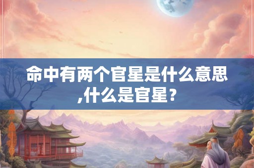 命中有两个官星是什么意思,什么是官星? 命中有两个官星是什么意思,什么是官星?
