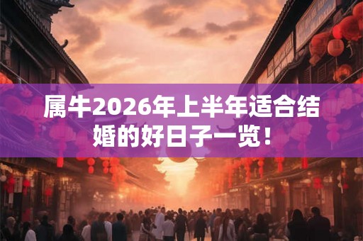 属牛2026年上半年适合结婚的好日子一览! 属牛2026年上半年适合结婚的好日子一览!