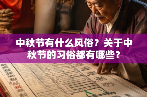 中秋节有什么风俗?关于中秋节的习俗都有哪些? 中秋节有什么风俗?关于中秋节的习俗都有哪些?