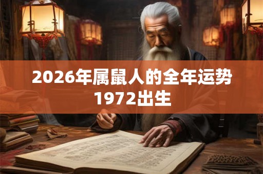 2026年属鼠人的全年运势1972出生