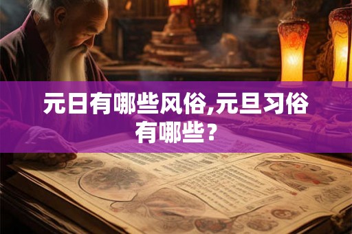 元日有哪些风俗,元旦习俗有哪些？