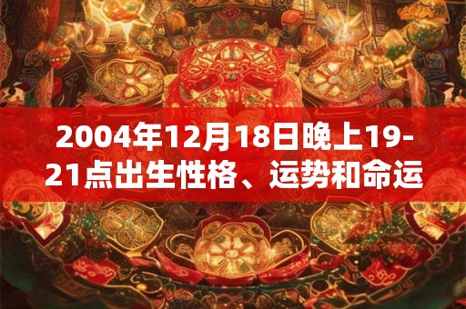 2004年12月18日晚上19-21点出生性格、运势和命运