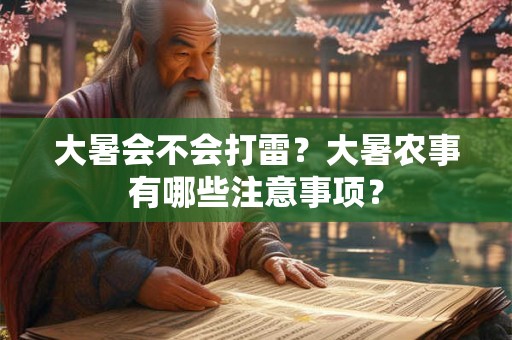 大暑会不会打雷？大暑农事有哪些注意事项？