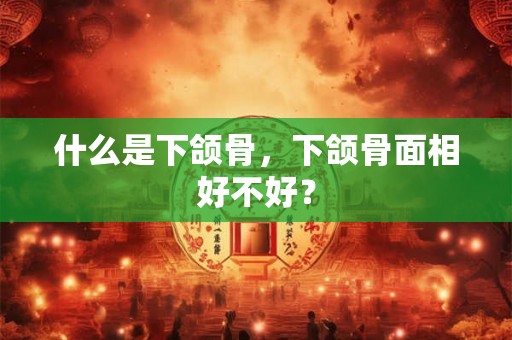 什么是下颌骨，下颌骨面相好不好？