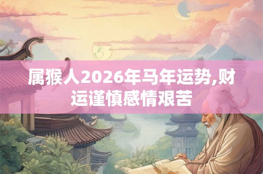 属猴人2026年马年运势,财运谨慎感情艰苦