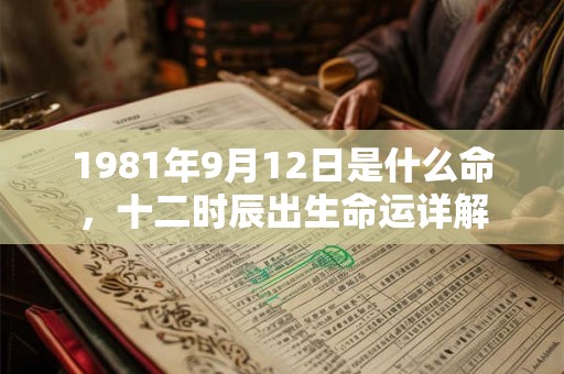 1981年9月12日是什么命，十二时辰出生命运详解
