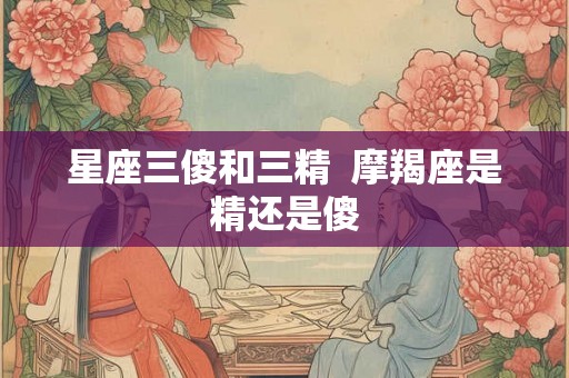 星座三傻和三精  摩羯座是精还是傻