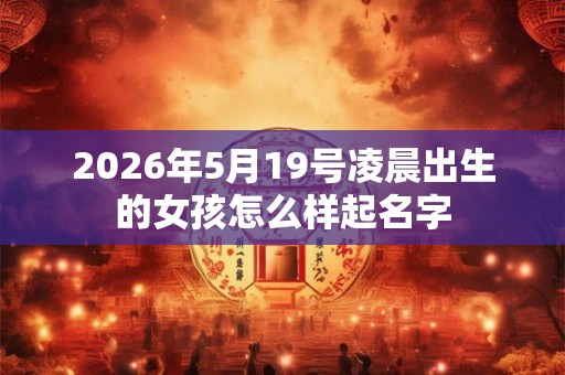 2026年5月19号凌晨出生的女孩怎么样起名字